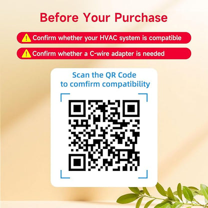 Smart Thermostat for House, WiFi Thermostat Compatible with Alexa and Google Assistant,7day x 8period Programmable Control Tuya/Smart Life, Energy Saving, C-Wire Require (Black)