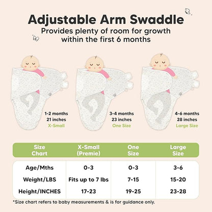 3-Pack Organic Baby Swaddle Sleep Sacks - Swaddles for Newborns, Infant 0-3 Months, Baby Girls, Boys, Soft & Snug Newborn Sleep Sack, Nursery Swaddling Blankets (Prairie, OS)