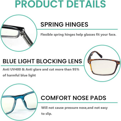 Eyekepper 4-pack Reading Glasses Blue Light Blocking Women Cat Eye Readers