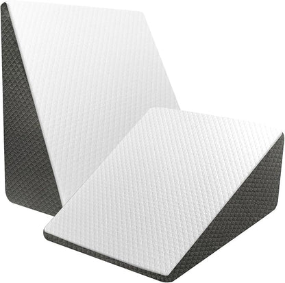 Wedge Pillow for Sleep Apnea, Bed Wedge Pillow for Headboard, Headboard Triangle Pillow Wedge for Acid Reflux, After Surgery, Snoring, Cooling Memory Foam Top, Removable Cover, 24x24x12Inch