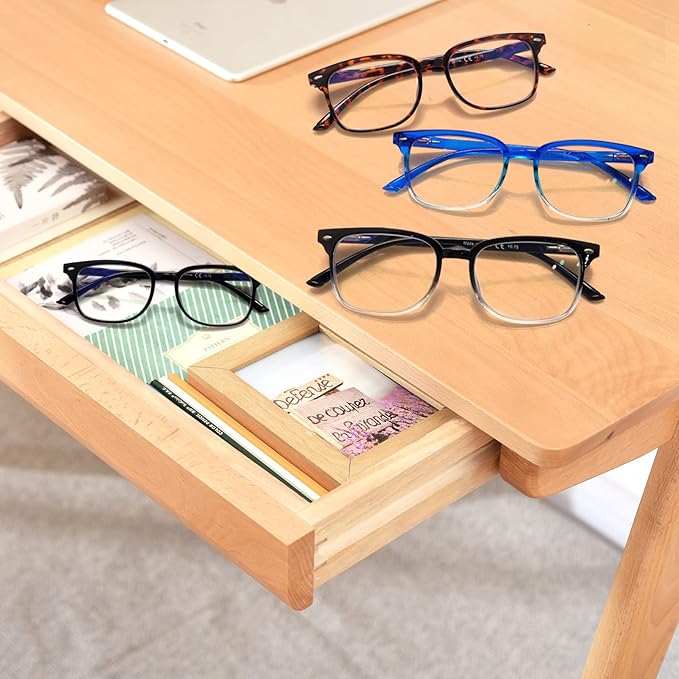 5 Pack Reading Glasses Blue Light Blocking for Women,Computer Readers with Spring Hinge