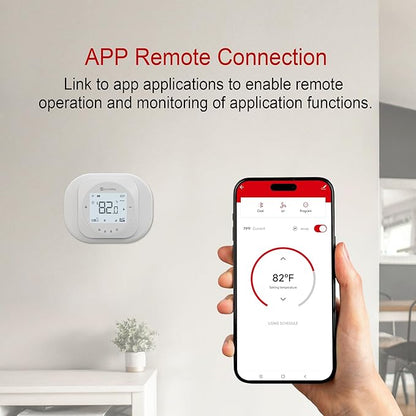 Smart WiFi Thermostat for Home, Programmable Thermostat with C-Wire Adapter, 3H/2C for Heat Pump & Conventional Systems, Tuya App Control, Compatible with Alexa & Google Assistant, White