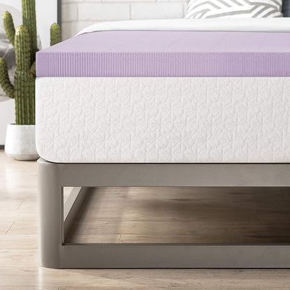 Mellow 2 Inch Ventilated Memory Foam Mattress Topper, Soothing Lavender Infusion, CertiPUR-US Certified, Full