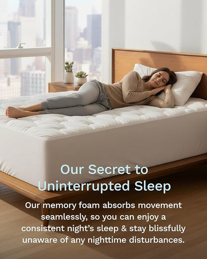 ViscoSoft 2-Inch Memory Foam Mattress Topper Cal King – Reflex Cooling Gel Pad with Removable Washable Cover – CertiPUR-US & Oeko-TEX Certified
