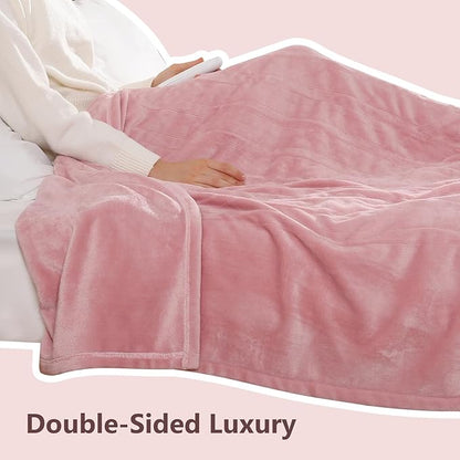Electric Blanket Queen Heated Blanket Queen Size 84''X 90'' Soft Cozy Flannel with Dual Controller Heating Blanket of 5 Heating Level & 10 Hour Auto Off, ETL & FCC Certified, Machine Washable