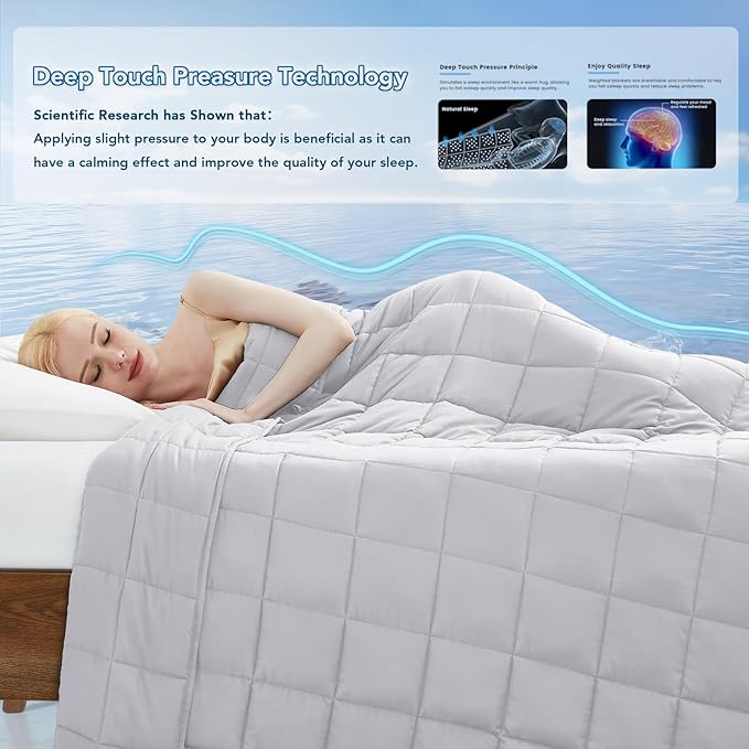 Topcee Weighted Blanket (20lbs 80"x87" King Size) Soft Cooling Heavy Blanket Sleeping, Apply to 190-210 lbs Body, Thick Breathable Blanket with Glass Bead, Easy Care