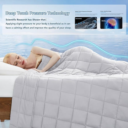 Topcee Weighted Blanket for Adults (20 lbs, 60" x 80") Queen Size Soft Cooling Heavy Blanket Sleeping, Apply to 190-210 lbs Body, Thick Breathable Blanket with Glass Bead, Easy Care