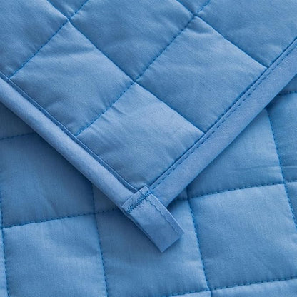 Cotton Weighted Blanket for Adults, Heavy Blanket with Premium Glass Bead All-Season Even Weight Distribution for Single Double Bed Multi-Colour Light Grey 152x203cm 6.8kg
