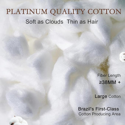 YOUR MOON Luxurious Summer/Spring Lightweight Mulberry Silk Comforter Twin Size,100% Natural Long Strand Silk Fill Duvet Blankets, Luxury Bedding Summer, Noiseless Cotton Shell (White)