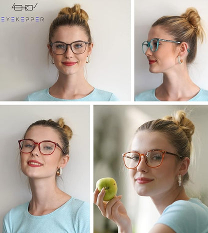 Eyekepper Ladies Reading Glasses - 4 Pack Large Square Readers for Women