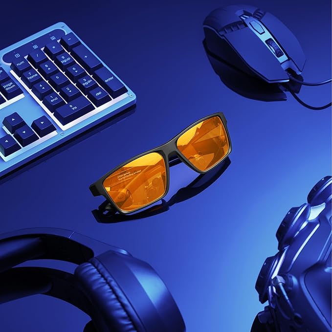 Titan Gaming Glasses, Blue Light Blocking, Night Driving Glasses for Men, Computer Protection Christmas Gift for Gamers