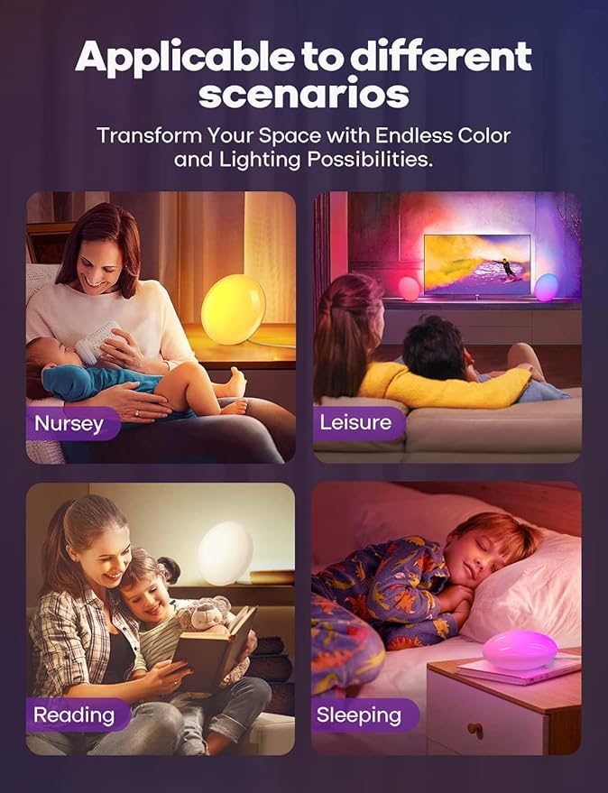 Dekala Long Distance Friendship App Shareable Smart Lamp Color Changing Night Light, Sleep Aid Timer Nursery Night Light for Adult Boys and Girls, ARGB Gradient Ambient Decorate Room Christmas Gifts