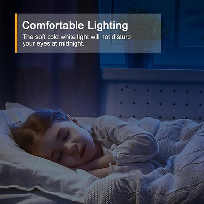 Lyridz Plug in Night Light with Motion Sensor, 120LM Superior Bright Smart Mini LED Nightlight, Cool White with Stepless Adjustable Brightness for Bathroom, Bedroom, Kitchen, Stairs, Hallway, 2 Pack