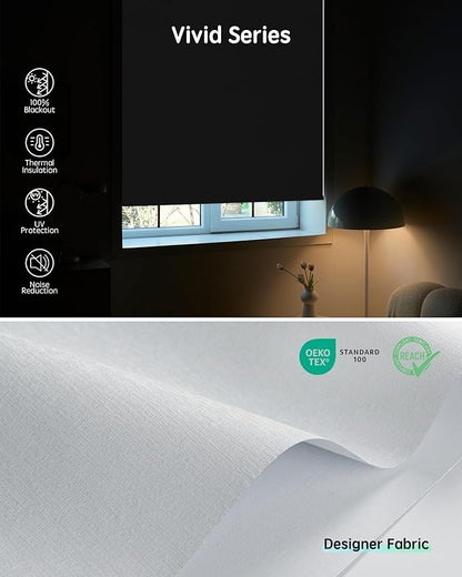 Yoolax Motorized Blinds with Remote, Smart Blinds for Windows Blackout Automatic Shades Compatible with Alexa Remote Control Roller Window Shades with Valance, Custom Size (V-Shimmer White)