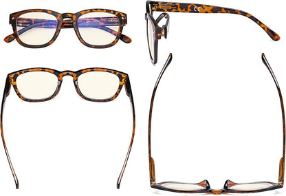 Eyekepper Blue Light Filter Reading Glasses - UV420 Protection Computer Reader Eyeglasses - Tortoise +1.00