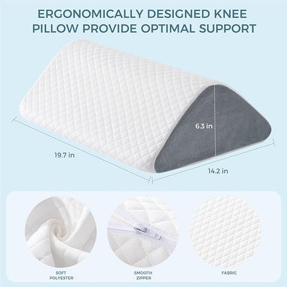 Knee Wedge Pillow 6.3'' for Post-Surgery Recovery-Leg Elevation Support for Sleep Position, Alleviating Lower Back & Hip Pain Enhancing Circulation in Ankles Legs Triangle Pillow with Removable Cover