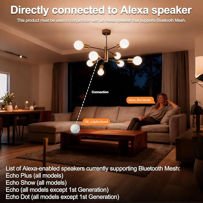 ILC G25 Globe Light Bulbs, App-Controlled Vanity Light Bulbs with Bluetooth Mesh, Color Changing, 1600 Million Colors, 6W, 60W Equivatlent, 600LM, CCT: 2700K-6000K, CRI>95+, E26 Base (6 Pack)