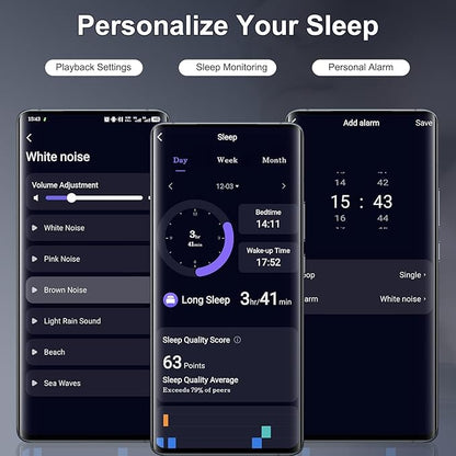 2026 Sleep Earbuds Bluetooth 6.0 in Ear, Mini Sleep Headphones with Sleep Monitor and APP, Small Earplugs for Side Sleepers, 48H Playtime Sleep Earphones with Sleep Mode, Personal Alarm, Black