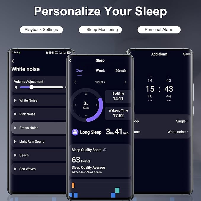2026 Sleep Earbuds Bluetooth 6.0 in Ear, Mini Sleep Headphones with Sleep Monitor and APP, Small Earplugs for Side Sleepers, 48H Playtime Sleep Earphones with Sleep Mode, Personal Alarm, Blue