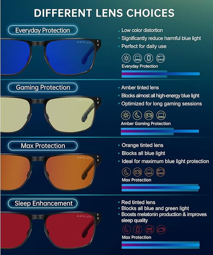 Blue Light Glasses Men Premium Mens Gaming Computer Glasses Clear Lens with Al-Mg Frame Anti Blue Ray Screen Blocker