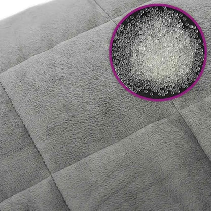 Large Grey Weighted Blanket Rectangular 86.6 x 102.4 in, Heavy Cotton Quilted Design for Even Weight Distribution, Hypoallergenic Breathable Fabric for Stress Relief