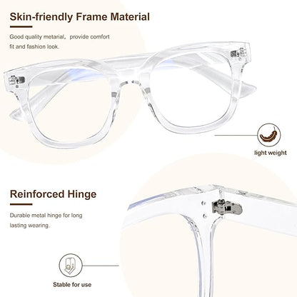 Madison Avenue Blue Light Blocking Glasses Oversized Fashion Blue Light Glasses for Women Anti Eyestrain & UV Protection Computer Eyeglasses (Clear)