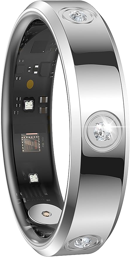 Ladies Smart Ring for Women Health Ring Heart Rate Monitor Sleep Tracker Fitness Tracker Calories Step Counter Pedometer Gesture Control Waterproof Compatible with iOS Android Phones Elegant Ring