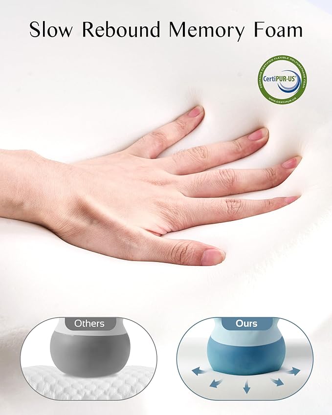 CPAP Pillow for Side Sleeping, Sleep Apnea Pillow for All CPAP Masks Users to Reduce Air Leaks & Masks Pressure, Memory Foam Pillow with Cooling & Breathable Pillowcase for Side Back Sleeper