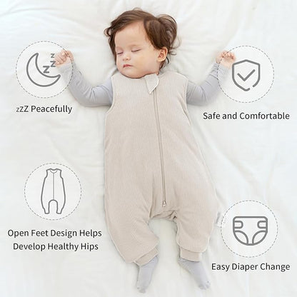 Rayon Made from Bamboo Toddler Sleep Sack with Feet 3t-4t 1.0 Tog Breathable Sleep Sack 36-48 Months Ultra Soft Baby Wearable Blanket with Legs Unisex Sleeping Bag with 2-Way Zipper