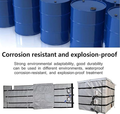 IBC Tote Heater Blanket, IBC Tote Heating Jacket, 55 Gallon/275 Gallon Smart Temperature Control up to 200°C, IBC Tote Insulated Cover, For petroleum, chemical, food processing Black-275Gallon1000L