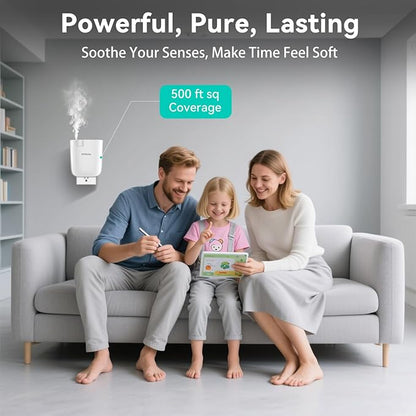 Waterless Diffuser, Plug in Diffuser for Essential Oils,Waterless Essential Oil Diffuser in Wall, Smart Bluetooth App Control, Up to 500 Sq.ft Coverage, White