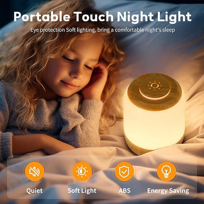 2 Pack Eye Caring Soft Night Light, Touch night light for Baby, Kids and Adults, Small Cute Bedside Lamp, 3 Colors, Dimmable, USB Rechargeable Warm Night Light for Bedrooms, Baby Nursery and Sleep Aid