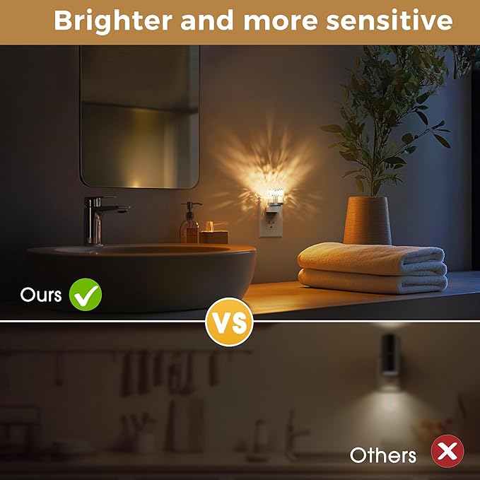L LOHAS Night Lights Plug into Wall, 2 Pack 3000K/4000k/5000KColor Changing Night Light, 3CCT Color Temperature Night Light, Dusk to Dawn Sensor for Hallway, Bathroom