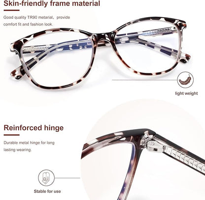 Madison Avenue TR90 Blue Light Blocking Glasses Anti Eyestrain UV Glare Blue Light Glasses for Women TV Phone Computer Gaming Eyeglasses (Black Tortoiseshell)