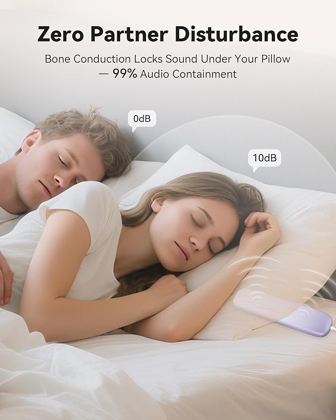 Under Pillow Speaker Bluetooth 5.4 with Bone Conduction, Wired Remote, 3 Timer - White Noise Sound Machine, 24H Playtime, 36 Soothing Sleep Sounds for Adults, Kids, Side Sleepers, Office Nap