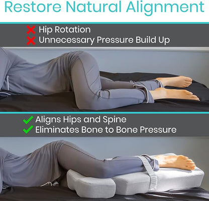 Leg Pillow for Side Sleeping - Hip Pain Pillow for Between Legs - Memory Foam Wedge for Hip, Knee, Back Relief, Pregnancy, Sciatica - Orthopedic Breathable, Machine Washable Cover