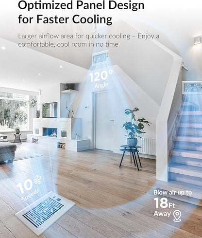 Super Quiet Register Booster Fan for 6" x 12" Register Holes, Smart Register Vent with Dual Intelligent Thermostat and WIFI App Control, Heating Cooling AC Vent Fan (White)