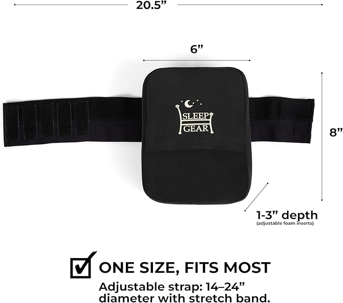 Sleep Gear Knee Zzz Pillow: Doctor-Designed Knee Sleeve & Foam Pillow for Side Sleepers - Compact, Ergonomic Design with Washable Cover for Sciatica & Back Pain Relief (Strap)