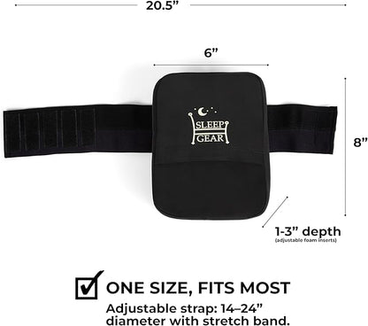 Sleep Gear Knee Zzz Pillow: Doctor-Designed Knee Sleeve & Foam Pillow for Side Sleepers - Compact, Ergonomic Design with Washable Cover for Sciatica & Back Pain Relief (Strap)