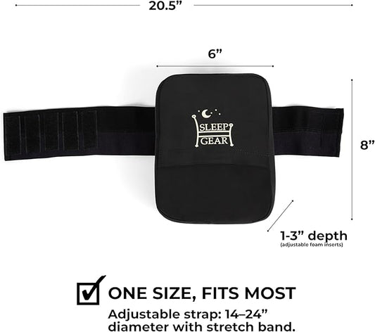 Sleep Gear Knee Zzz Pillow: Doctor-Designed Knee Sleeve & Foam Pillow for Side Sleepers - Compact, Ergonomic Design with Washable Cover for Sciatica & Back Pain Relief (Strap)