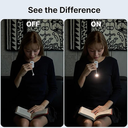 Clip-On Light for Clothes with Portable Case – Book Light, USB Rechargeable LED Lamp for Reading in Bed, Eye-Friendly 3 Color Modes, 3-Level Dimming