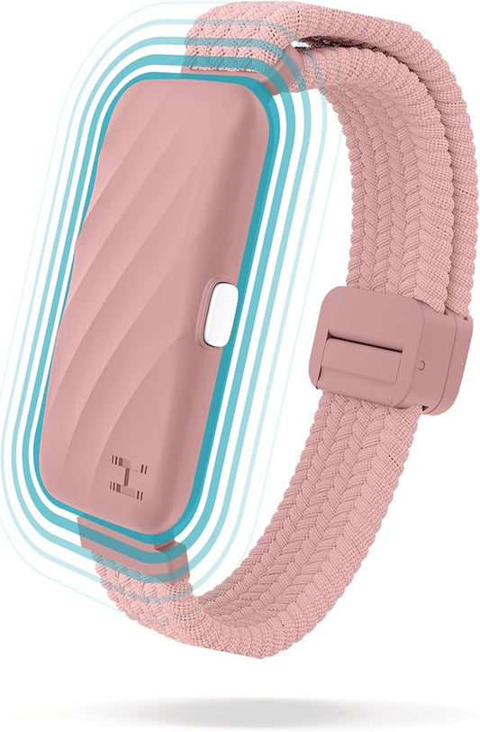 Homedics WakeBand Silent Vibrating Alarm Wristband, Ultra-Light Comfortable Design, 9 Vibration Patterns & 9 Intensities, Up to 6-Day Battery, iOS/Android App, Pink