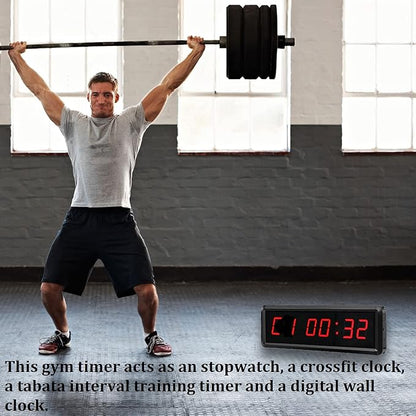 LED Digital Countdown Wall Clock Fitness Timer Stopwatch for Gym (1.5inch Digital High)