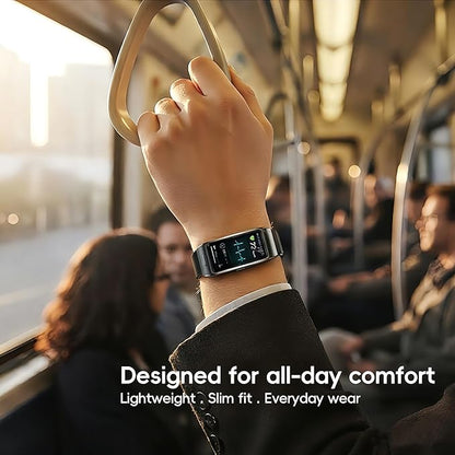 Slim Fitness Tracker for Men & Women, 1.57” HD Touchscreen Smart Band, Heart Rate & SPO₂ Tracking, Sleep & Activity Insights, Bluetooth Call Support (Black)