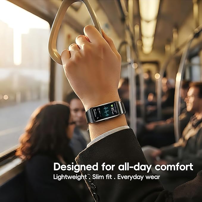 Slim Fitness Tracker for Men & Women, 1.57” HD Touchscreen Smart Band, Heart Rate & SPO₂ Tracking, Sleep & Activity Insights, Bluetooth Call Support(White)