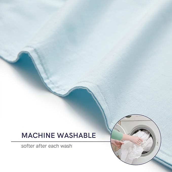 YnM Cotton Duvet Cover for Weighted Blankets (Light Blue, 41''x60'')