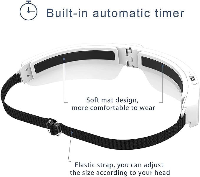 Light Therapy Glasses, Portable & Wearable UV-Free Blue Light Therapy Lamp, Natural Relief for Good Sleep, Happy Mood, Boost Energy and Jet Lag (Glasses-I)