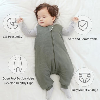 Rayon Made from Bamboo Toddler Sleep Sack with Feet 24-36 Months 1.0 Tog Breathable Sleep Sack 2t-3t Ultra Soft Baby Wearable Blanket with Legs Unisex Sleeping Bag with 2-Way Zipper