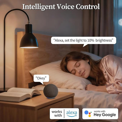 Meliya LED Smart Light Bulbs, Color Changing Dimmable & Timing Smart WiFi and Bluetooth Bulb, Compatible with Alexa and Google Assistant, RGBWW A19, 9W 800 Lumens, Music Sync, Voice Control (1 Pack)
