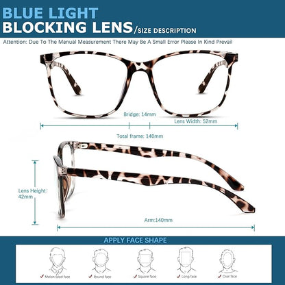 Blue-Light Blocking Glasses Computer Reading/Gaming/TV/Phones Glasses Fashion Anti Eyestrain UV Glasses for Women Men(D5 Black + Douhua + Transparent)